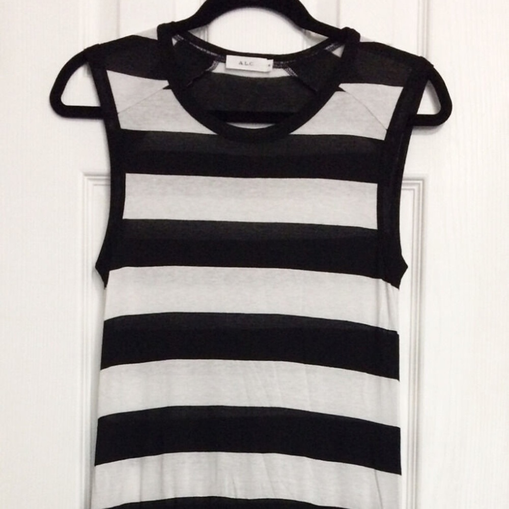 NWOT A.L.C. Black & White Striped Knit Dress - S
